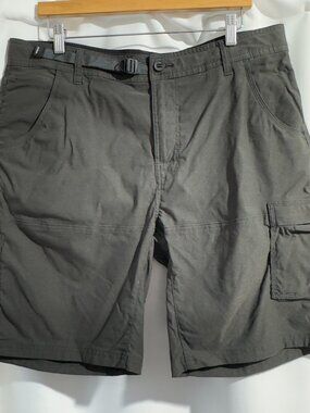 prAna Mens Zion Cargo Shorts Size 36x10 Dark Gray Hiking Climbing Stretch Active